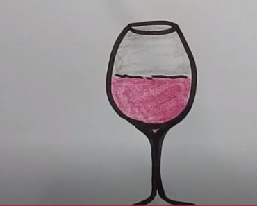 How To Draw A WINE GLASS Easy Step By Step