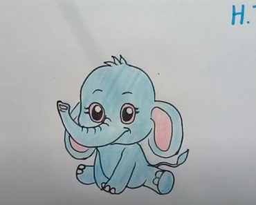 How To Draw a Elephant Cute Easy Step by step