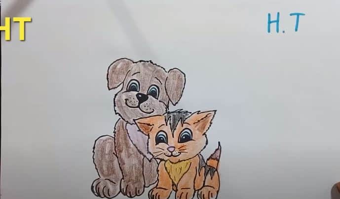 How to Draw Dog and Cat Cute