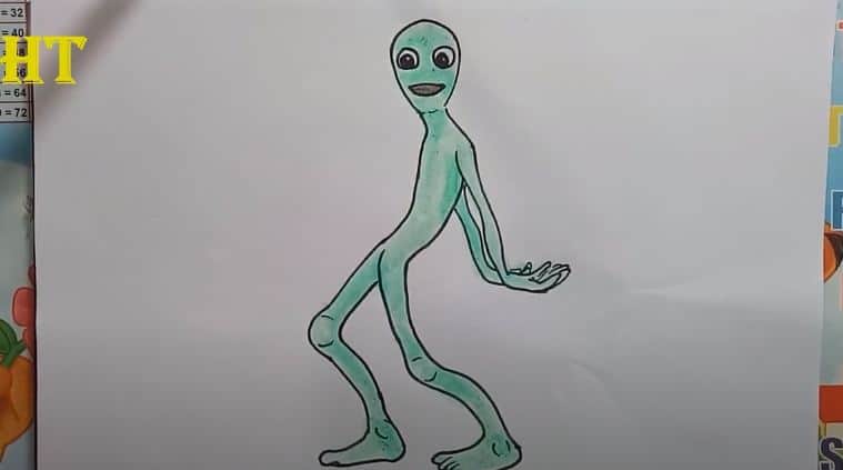 How to draw funny dance alien - Easy Step By Step