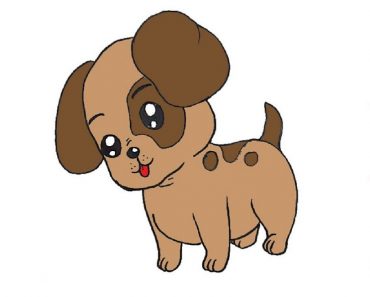 How To Draw A Cute Dog Easy Step By Step | Cartoon dog drawing