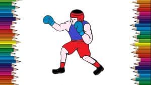 How To Draw A Boxer Boxing cartoon Step By Step 