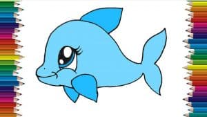 How To Draw A Cute Dolphin Easy Step By Step