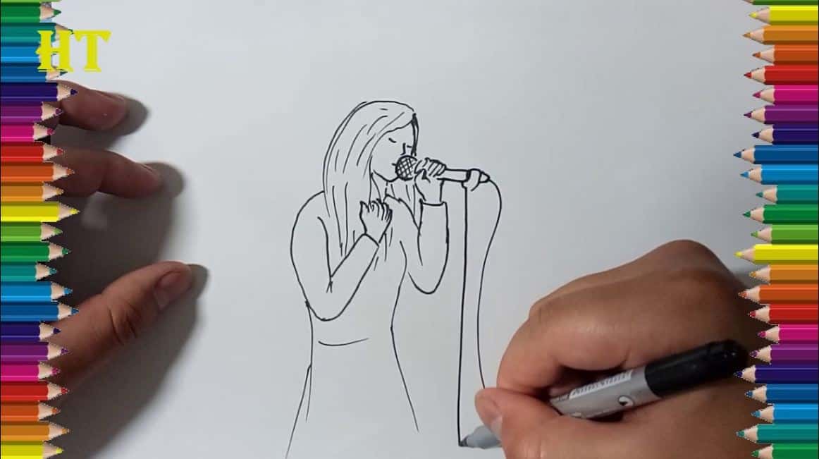How To Draw A Singer Step By Step