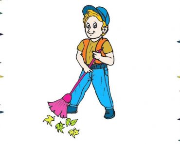 How To Draw A Workers Sweeper Easy Step By Step | Workers Sweeper drawing