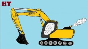 How To Draw An Excavator Easy Step By Step