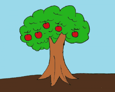 How to draw apple tree easy | Fruits drawing Step By Step