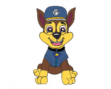 How to draw chase from paw patrol step by step