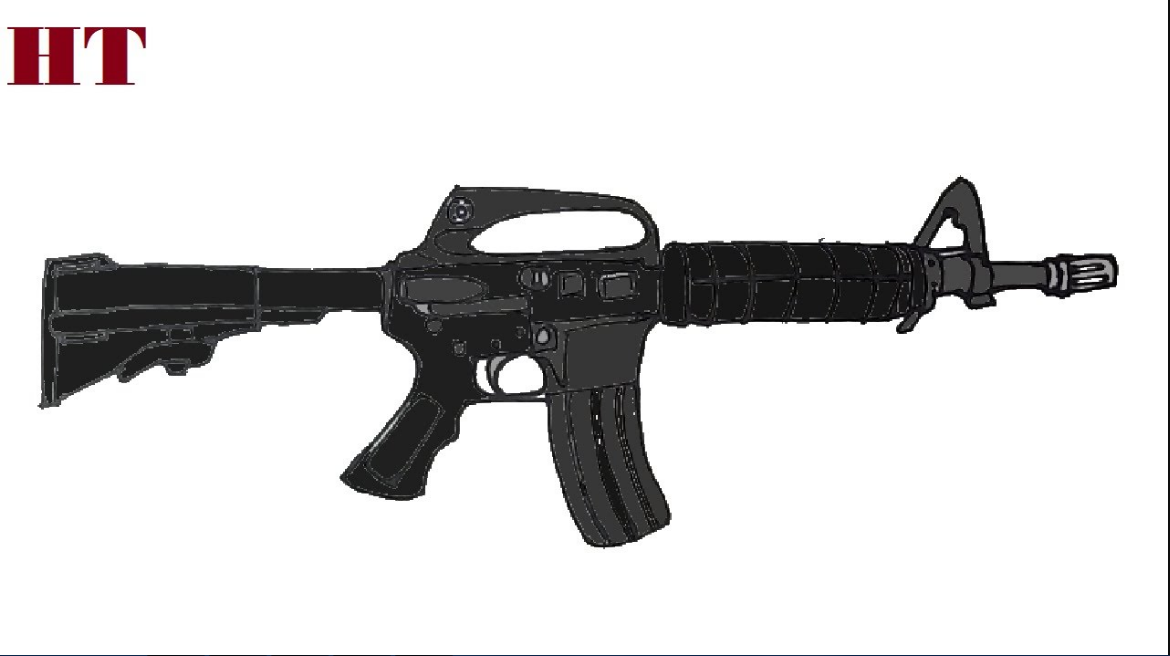 How to draw M4A1 Gun step by step