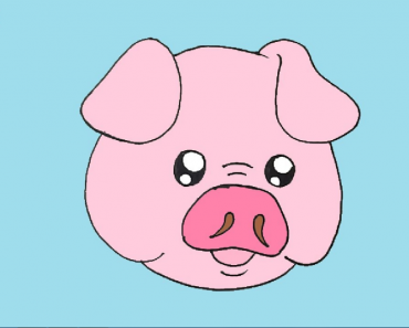 How to draw a cute pig face step by step | Easy Draw a pig’s face