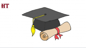 How to draw a graduation cap step by step