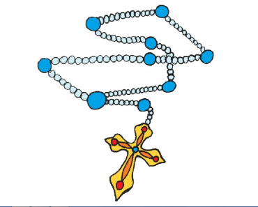 How to Draw a Rosary Step by step | Draw a necklace easily