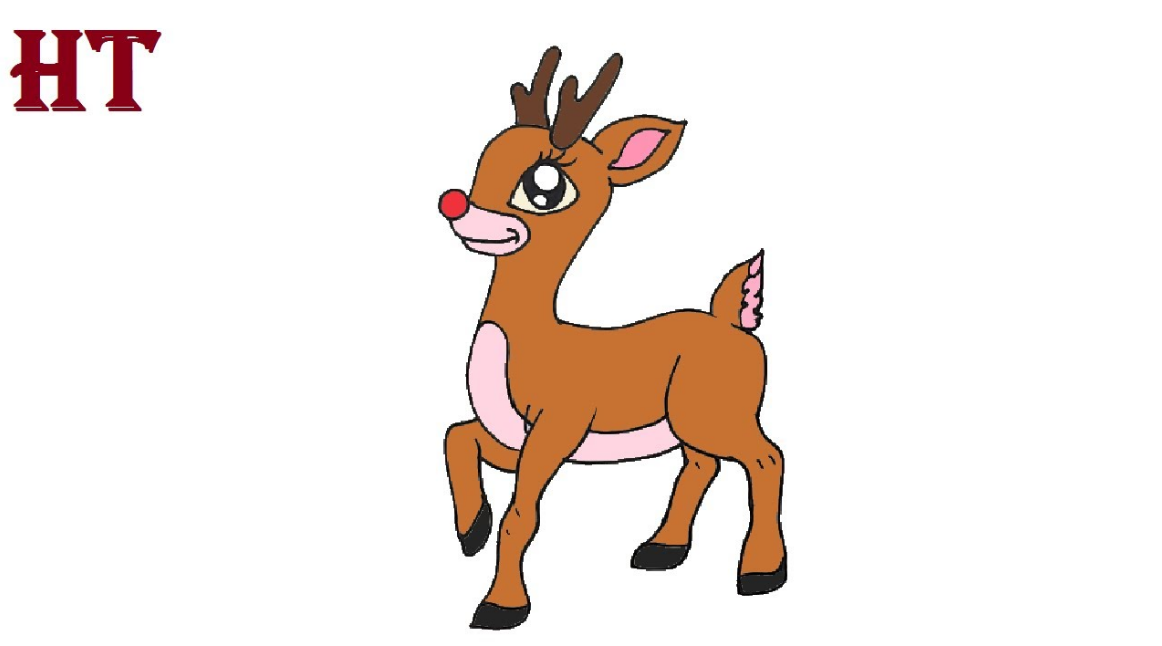 How to draw Rudolph step by step