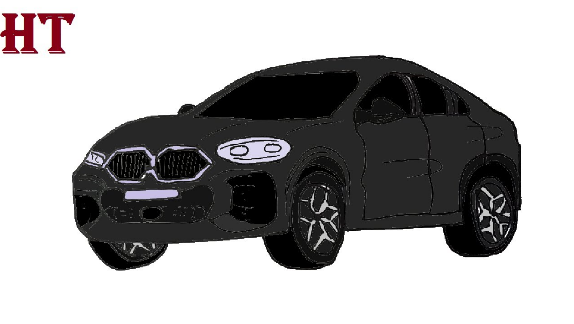 How to draw BMW X6 Step by Step