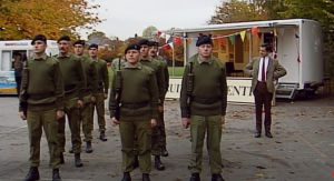 Mr. Bean practice as commander