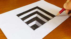 How To Draw 3D Hole step by step