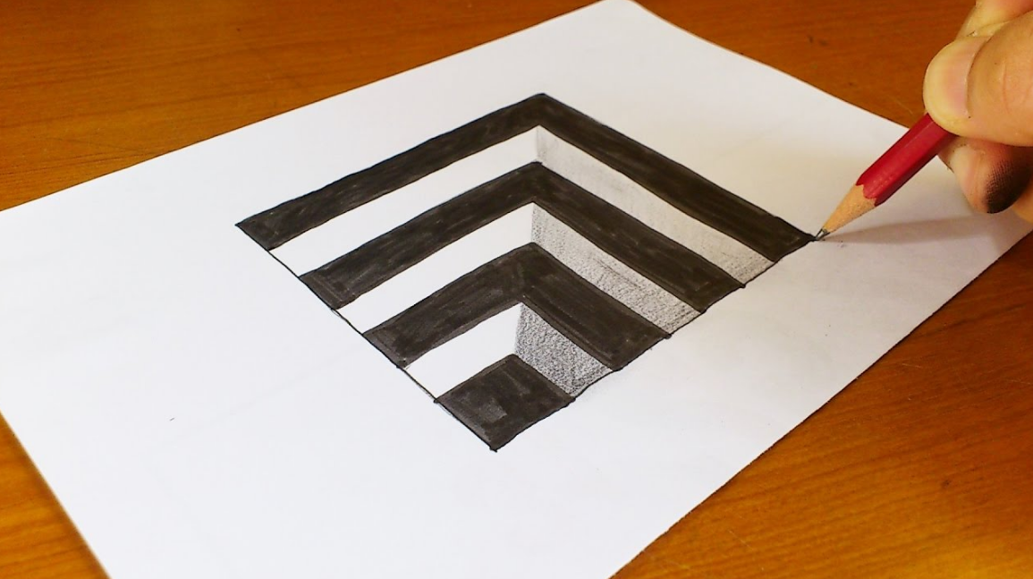 How To Draw 3D Hole step by step