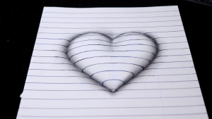 How To Draw 3d Heart Step By Step