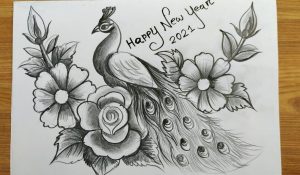How to draw happy new year card 2021