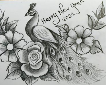 How to draw happy new year card 2021
