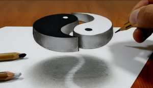 How to make 3D Trick Art on Paper Yin Yang