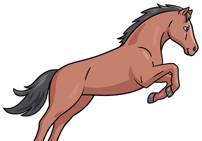How to draw a Jumping Horse step by step