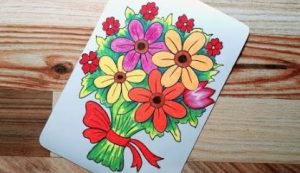 How to draw a bouquet step by step