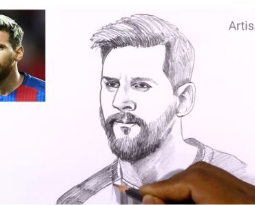 How to draw Lionel Messi step by step |