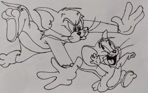 How to draw Tom and Jerry easy