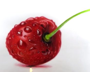 How to draw Cherry with Color pencil step by step – Draw over real cherry sueeu