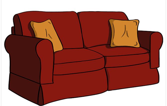 How to draw a sofa step by step