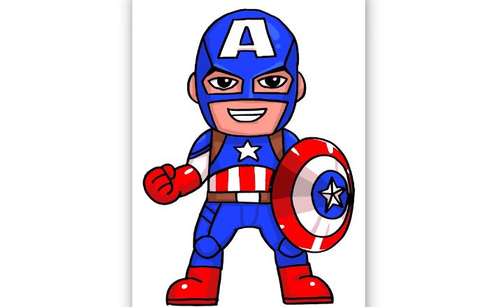 How to draw captain america step by step