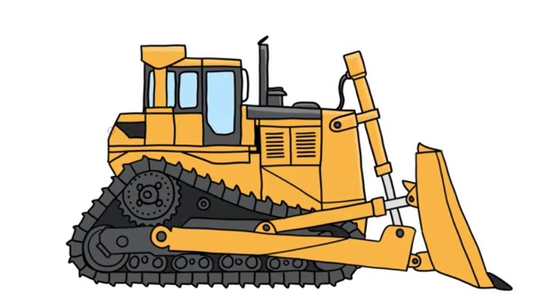How To Draw Bulldozer step by step