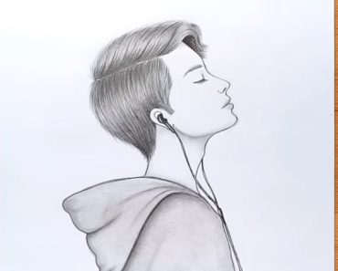How To Draw a Boy with earphones step by step – Sketch a boy with a pencil