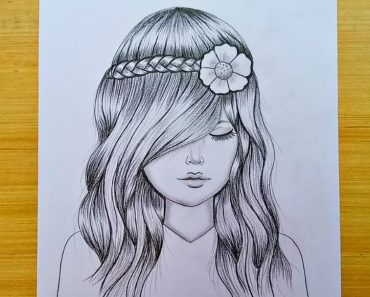How to draw a girl with beautiful hair step by step | | Easy drawing girl with beautiful hair