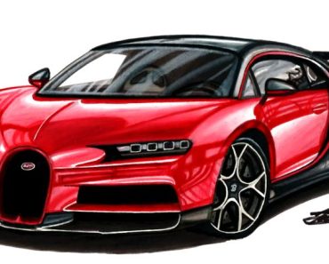 How to Draw A Bugatti Chiron step by step – Realistic Car Drawing