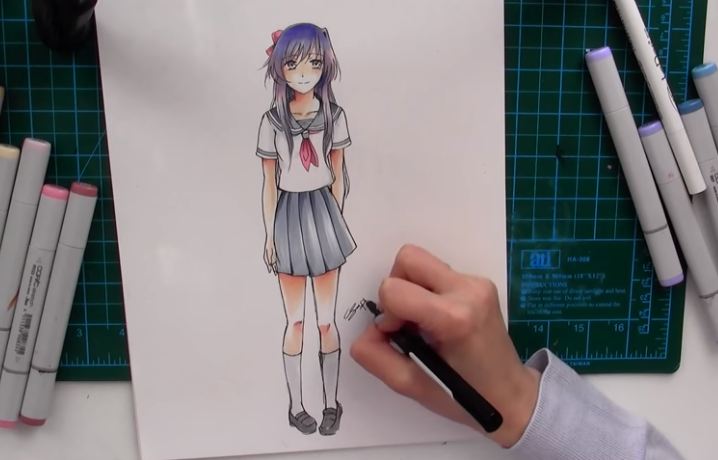 How to draw Sketching an Anime girl Body step by step