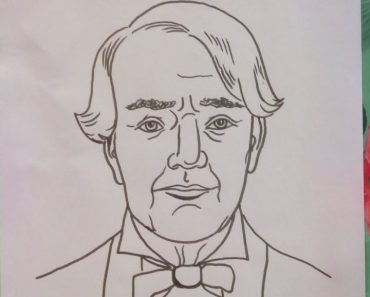 How to draw Thomas Alva Edison step by step – Easy drawing Thomas Edison