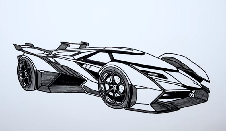 How to draw a Lamborghini step by step