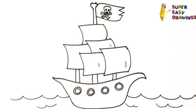 How to draw a sailboat easy step by step