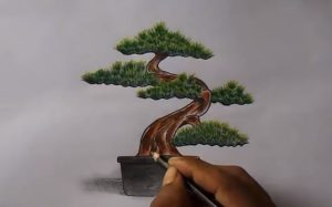 How to draw a wrong bonsai step by step