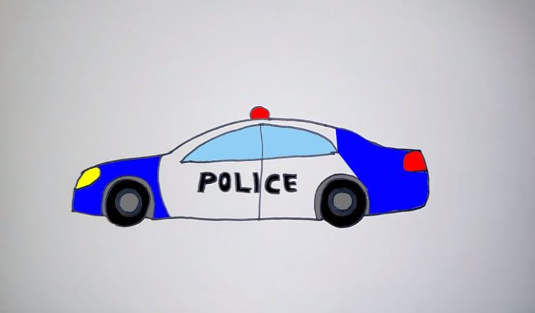 How to draw police car step by step