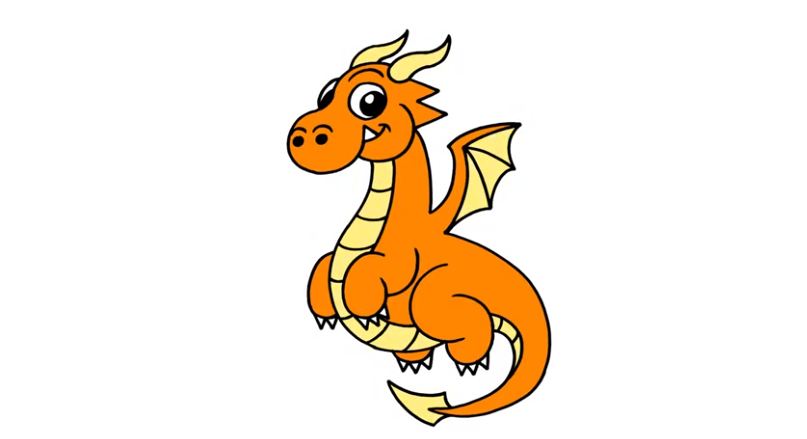 How To Draw A Cartoon Dragon step by step