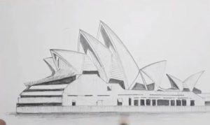 How To Draw Sydney Opera House step by step