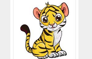 How to draw a cartoon tiger