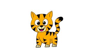 How to draw a cartoon tiger step by step