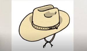 How to Draw a Cowboy Hat Real step by step