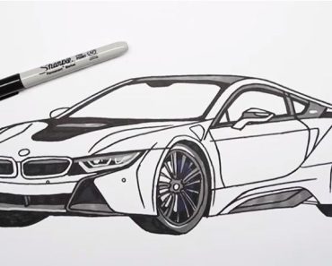 How to draw a Bmw I8 step by step