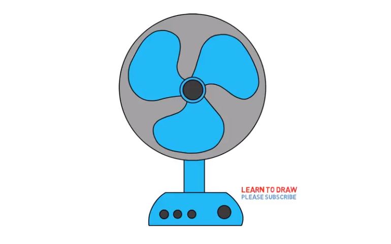 How to draw a fan step by step