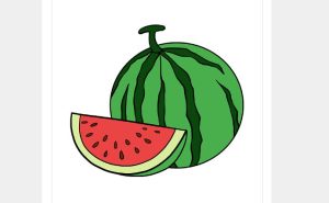 How to draw realistic watermelon step by step